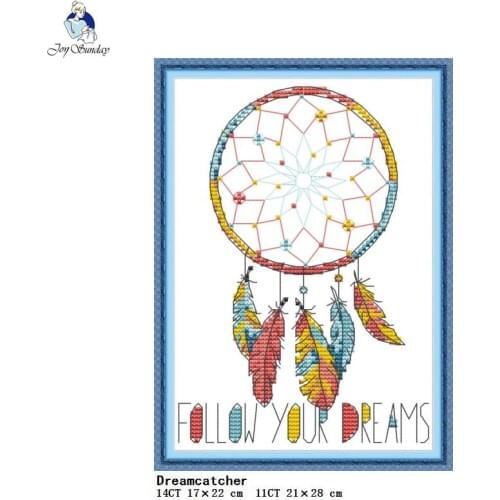 Joy Sunday Dreamcatcher pattern counting cross stitch kit 14ct white 11ct canvas DIY handmade needle and thread embroidery kit