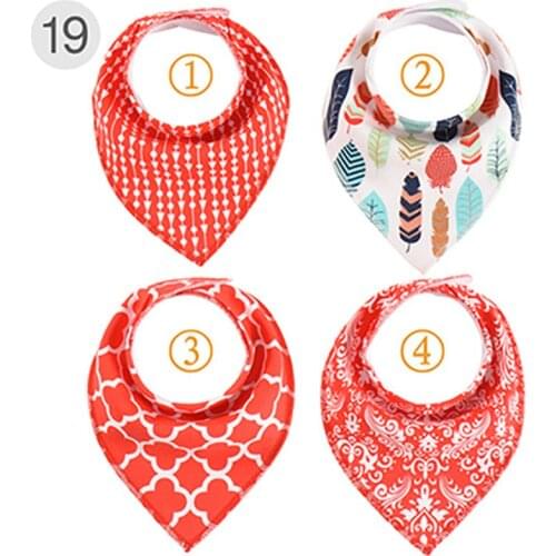 4pcs/Lot Baby Girl Bibs Newborn Boy Feedings Burp Cloths Toddler Bandana Fashion Scarf Feeding Cotton Saliva Towels Wholesale