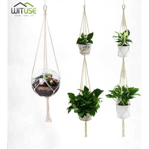 100% Handmade Hanging Baskets Flowerpot Plant Holder Macrame Plant Hanger Indoor Wall Hanging Planter Plant Holder Basket
