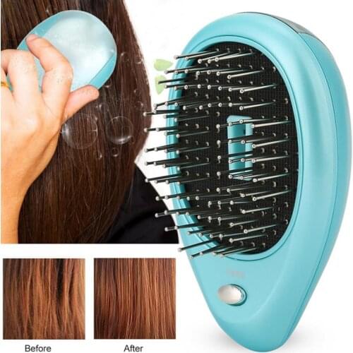 Portable Electric Ionic Mini Ion Vibration Hair Brush Comb Hairbrush Head Scalp Massager Magic Wide Tooth Comb Hair Styling Tool