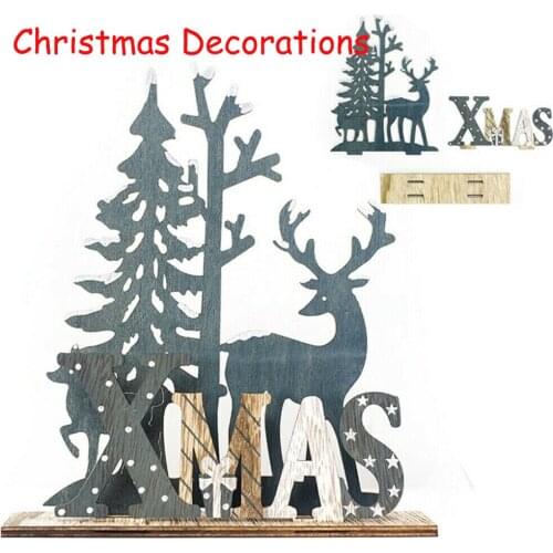 Christmas Decorations Christmas Wooden Tree Elk Ornaments Xmas Tree Ornaments Pendant Decor for Kids Gift Home Decorations