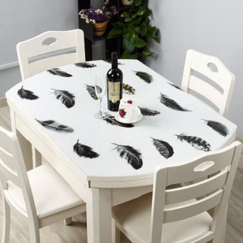 Table coffee table pads colored plastic pvc crystal plate nordic waterproof oil-proof disposable wash ironing tablecloth fr