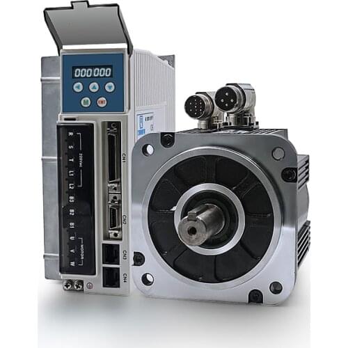 High Voltage 1.5KW 220V Servo Motor and Drive Set 3 Phase 7.5N.m 6A Size130mm Nema52