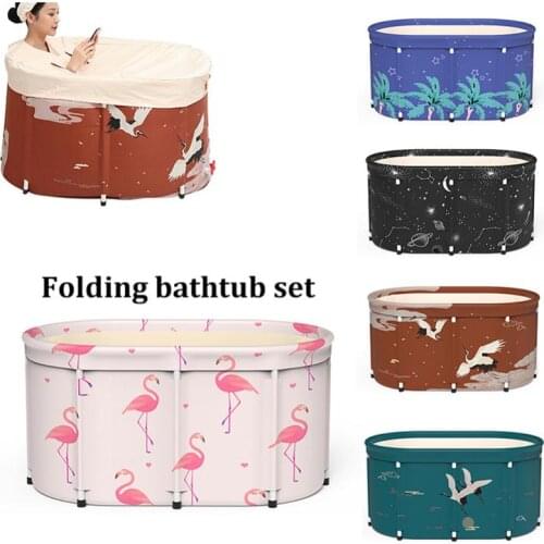 Foldable Double Bathtub With Cover Portable Bath Bucket Large Adult Tub Bathroom SPA Tool Outdoor Child Bathing Barrel