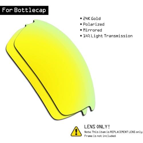SmartVLT Polarized Sunglasses Replacement Lenses for Oakley Bottlecap - 24K Gold