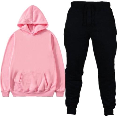 2019 NEW Tracksuit Men Sets Sportswear Tracksuits Sets Mens Hoodies+Pants Running Suits High Quality Cotton Tracksuit Women