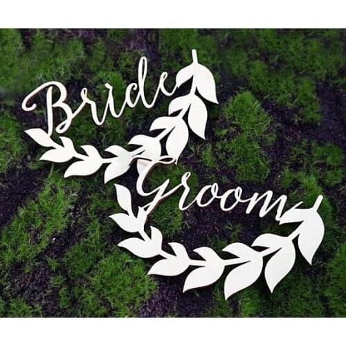 Bride & Groom Wedding Wooden Chair Sign, Table Sign, Wedding Reception Decor, Wood Wedding Reception Chair Signs, Set Wedding Si