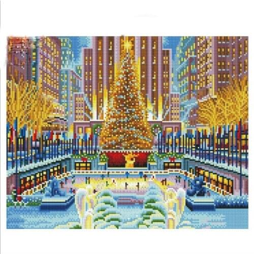 LED Diamond Painting Full Diamond Magic Square Diamond with Light Painting Decorative Painting Wall Painting City Landscape