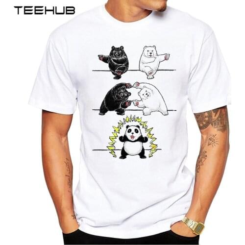TEEHUB Mens New Funny Panda Fusion Design Short Sleeve T-Shirt Cool Printed Tops Hipster Tee Shirts