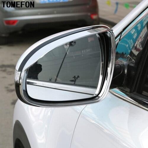 TOMEFON For Kia Sportage QL 2017 2018 ABS Chrome Side Mirror Rain Snow Visor Guard Cover Rear View Trim Lid Car Exterior Styling