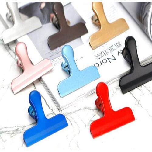 XRHYY 10 Pcs 3 Sized Chip Bag Clip Kitchen Office Food Storage Bag Paper Sheet Wide Stainless Steel Heavy-Duty Chip Spring Clips