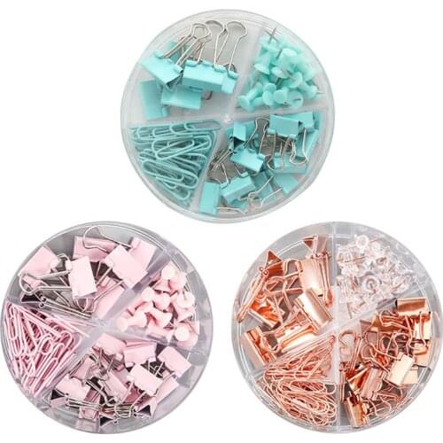 K1AA 72pcs/box Metal Paper Clip Multipurpose Thumbtacks Office Document Data Storage Sorting Long Tail Clips