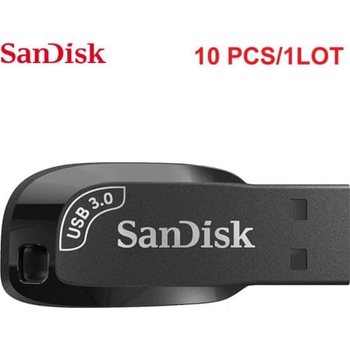 10PCS/1LOT SanDisk Ultra Shift USB 3.0 Flash Drive CZ410 32GB 64GB 128GB 256GB Pen Drive Memory Stick Black U Disk Mini Pendrive