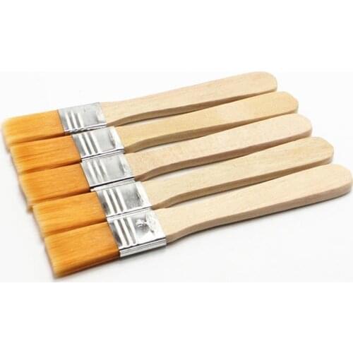 10PCS Bag Solder Flux Paste Brush With Wooden Handle Brush Cleaner Wooden Handle Brush Keyboard Use Nylon Welding Cleaning Tools