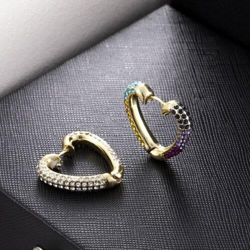 2021 Fashion Vintage Stud Earrings For Women Exquisite Statement Geometric Crystal Gold Earrings Wedding Jewelry Wholesale