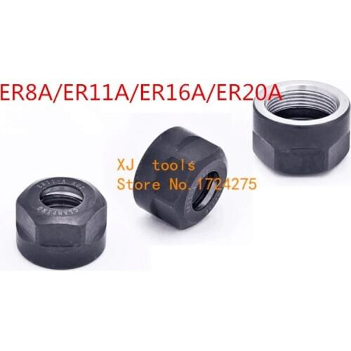 3pcs ER8-A/ER11-A/ER16-A/ER20-A Nut for ER8/ER11/ER16/ER20 Collet Clamping, CNC Collet Chuck Nuts, Standard Quality Type A