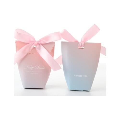 50/100Pcs European creative PINK Candy Bag Box for Favor Gift Decoration/Event Party Supplies/Wedding Favours Gift Boxes Candy