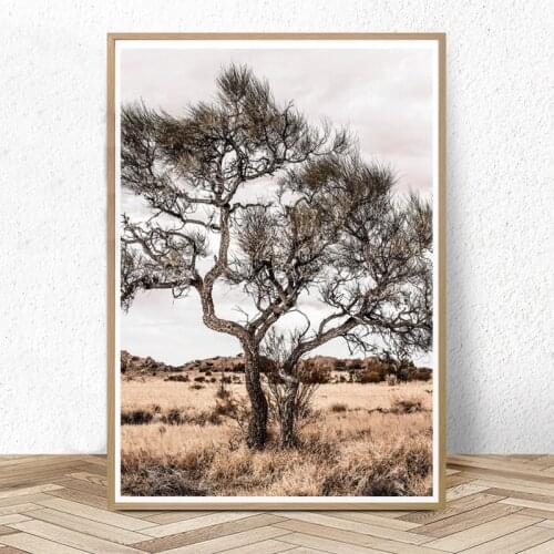 Australian Outback Landscape Wall Art Painting Desert Tree Wall Art Print Boho Decor Large Poster Wall Pictures for Living Room