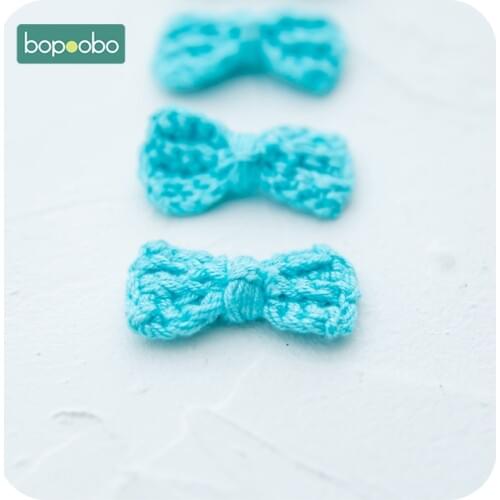 Bopoobo 50PC Soft Bow Tie Crochet Beads Gift Teething Baby Products For Newborns Cotton PVC Free DIY Baby Teether Toy