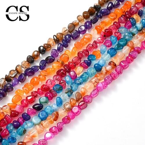 Irregular Natural Agates Beads Colorful Smooth Loose Spacer Beads for Jewelry Making DIY Bracelet Charms Accessories 8-10 mm