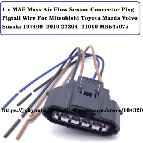 MAF Mass Air Flow Sensor Connector Plug Pigtail Wire For Mitsubishi Toyota Mazda Volvo Suzuki 197400-2010 22204-21010 MR547077