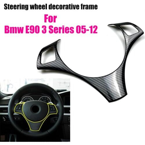 Car Steering Wheel Cover Trim Frame Sticker for Bmw E90 3 Series 2005 2006 2007 2008 2009 2010 2011 2012 Car Accessories