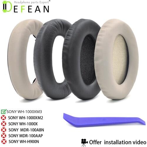 Defean 1000XM3 Protein leather and Memory foam Ear Pads for Sony WH-1000X M3 WH-1000XM3 Wireless Headphones