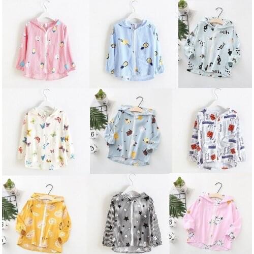 Kids Hooded Jackets Girls Windbreaker Poplin Coat Children Outwear 2020 Spring Summer Teenager 3 to 13 Years