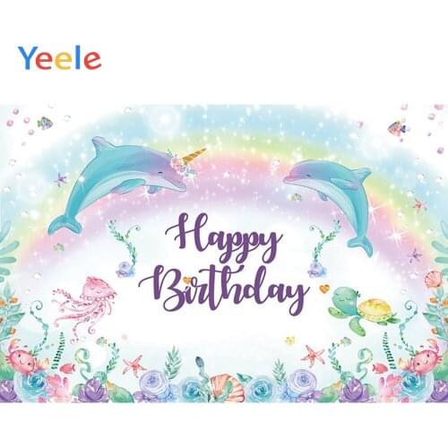 Baby Birthday Background Unicorn Mermaid Backdrop Undersea Dolphin Photography Custom Photographic Background For Photo Studio