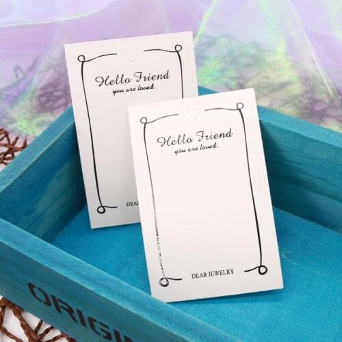 Hot sale 200Pcs White Paper Card Korean version concise Hang Tag Jewelry Display Earring Cards Cardboard Accessories Wholesale