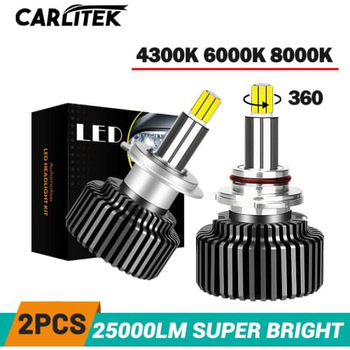 CARLITEK H11 H1 H7 Led Headlight Bulb For Auto Mini 9012 9005 9006 H8 H9 H4 Car Lights HB4 HB3 Lamps 360 Super 5000K 6000K 8000K