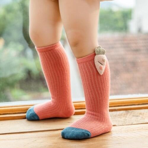 Toddler Cotton Anti Slip Knee High Socks Winter Spring Kids Child Newborn Infant Boys Girls Cute knit Long Sock Baby Accessories