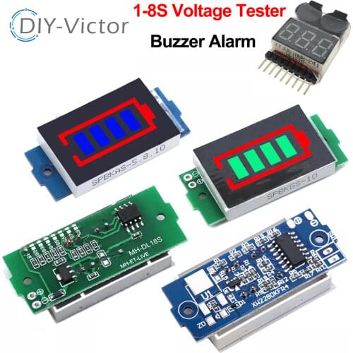 1S 2S 3S 4S Single 3.7V Lithium Battery Capacity Indicator Module 4.2V Blue Display Electric Vehicle Battery Power Tester Li-ion