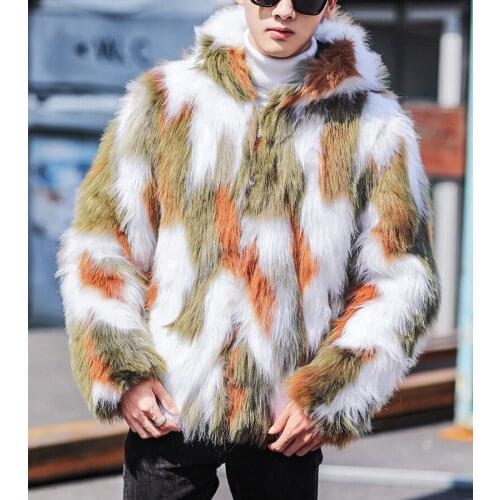 Quality Faux High Fur Coat For Men New Autumn Winter Thicken Warm Short Style Outwear Fur Jacket Coat Soft Fur Overcoat