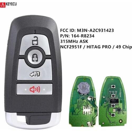 KEYECU For Ford Transit Connect 2019 2020 Smart key car key 315MHz ASK NCF2951F / HITAG PRO / 49 CHIP M3N-A2C931423 164-R8234