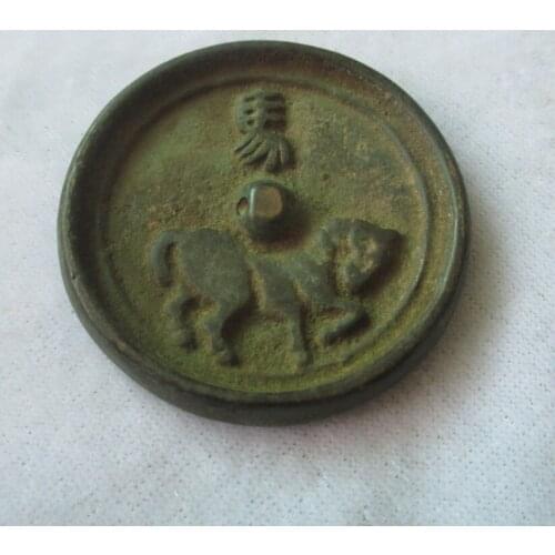 Collectible Chinese Old Bronze Carved "Horse" Coin /Zodiac Figurines Free shipping