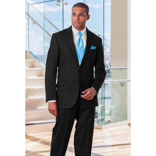 Best New Arrival Groom Suit Custom Made Wedding Men Suit Men Dinner Tuxedos (Jacket+Pants+Vest+Tie)Black Suit