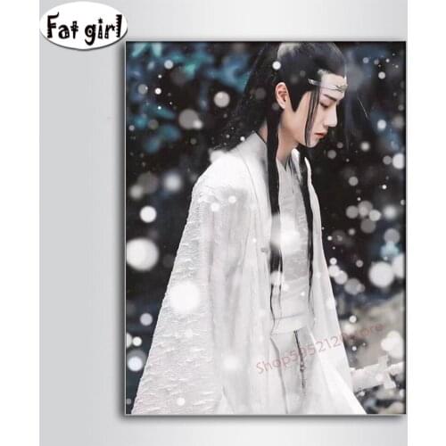 Full Drill Square round 5d Diy Diamond Painting Modaozushi Lan Wangji Cross Stitch Kits 3D Diamond Mosaic Embroidery Decor Home