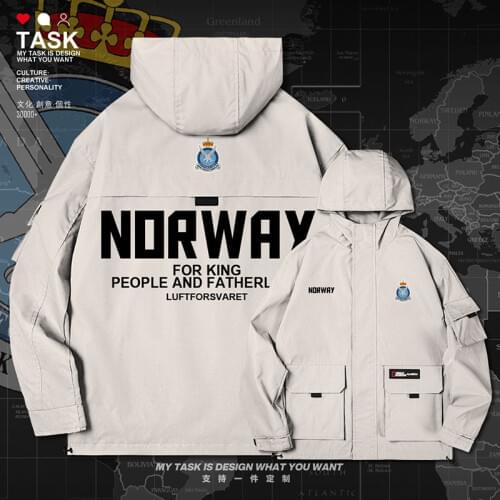 Norway Norge NOR men jacket hooded air force logo army fan new fashion streetwear mens trench coat men printed autumn clothes