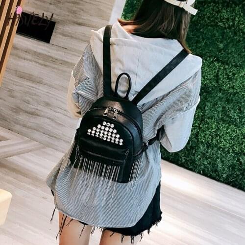 HISUELY Fashion Bohemia Women Shoulder Bag PU Leather Travel Backpack High Quality School Bag for Girl Sac a Dos Feminina BG740
