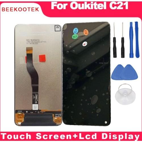 BEEKOOTEK New For Oukitel C21 LCD Display And Touch Screen 6.4" Digitizer Assembly Replacement With Tools For Oukitel C21 Phone