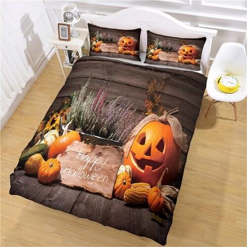 Comforter Bedding Pillow Cases Happy Halloween 3d Reactive Printing Duvet Cover Sets Luxury Home Textile Full Size Quality Soft