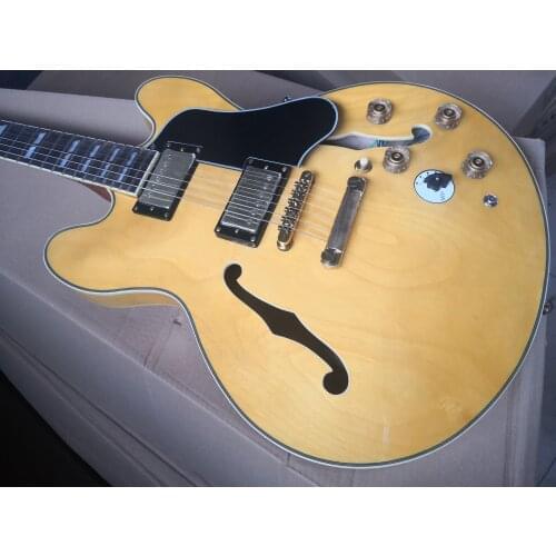 Chinese guitar factory custom new Natural maple hollow body Electric guitar F hole body Jazz Electric Guita in stock 62