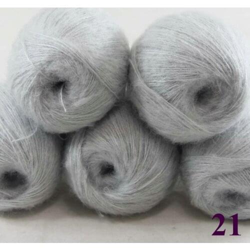 Sale 5 balls x 50g Soft and comfortable MOHAIR Cashmere silk hand Knitting Yarn Silve 290-21