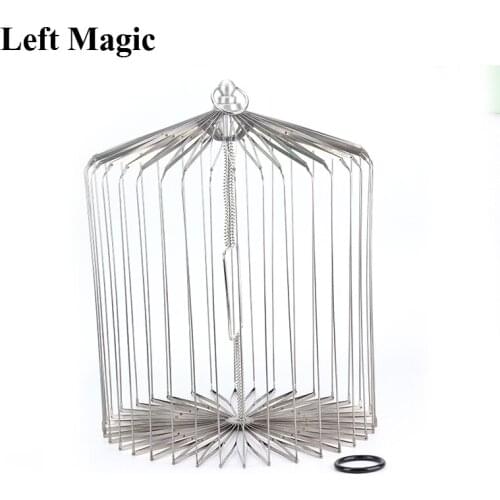 Silver Steel Appearing Bird Cage - Medium Size (Dove Appearing Cage) Magic Tricks Illusions Gimmick Prop Accessories