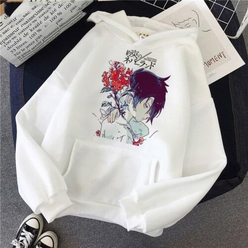 2021 The Promised Neverland Hoodies Sweatshirt Men Women Casual Japanese Anime Streetwear Emma Norman Ray Unisex Hooded