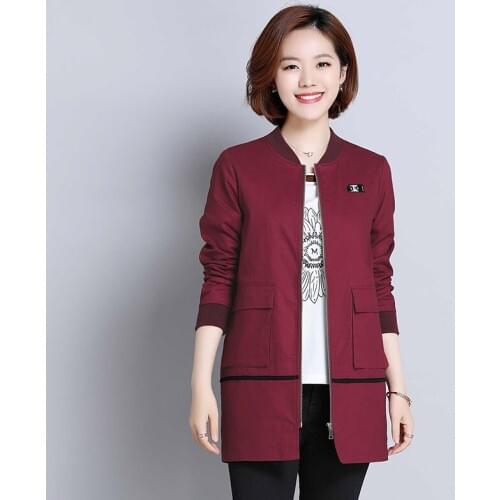 2019 Autumn New Trench Coat Female Casual Fashion Zipper Pocket Long-Sleeve Slim Long-sleeve Long Windbreaker Female Outerwear