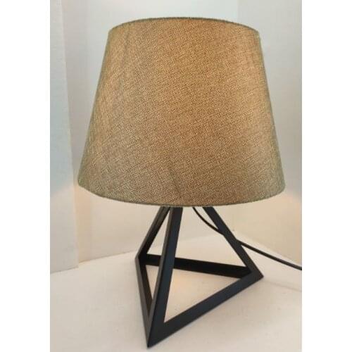 Triangle Metal Cage Flip Cloth Headdress Lampshade Table Lamp 382747028
