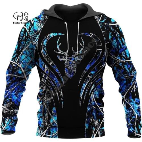 PLstar Cosmos Deer Hunting Animal Hunter Tattoo Camo Men/Women Tracksuit Harajuku Streetwear 3DPrint Zip/Hoodies/Sweatshirts S-4