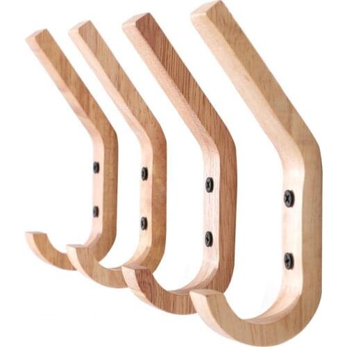 Coat Hook Sturdy Unique Shape Wood Household Clothes Hangers Wooden Hook for Kitchen